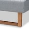 Baxton Studio Gabriela Grey Upholstered and Ash Walnut Wood King Size Platform Bed 164-9415-9427 - alternate 3